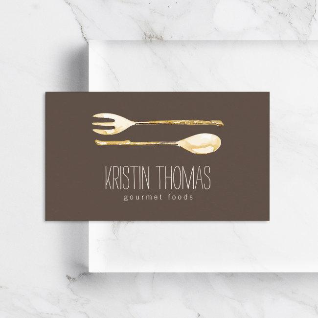 Watercolor Fork and Spoon Catering