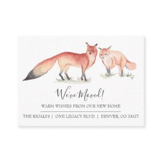 Watercolor Fox New Home Moving Announcement