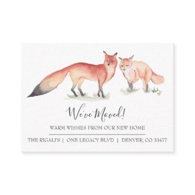Watercolor Fox New Home Moving Announcement