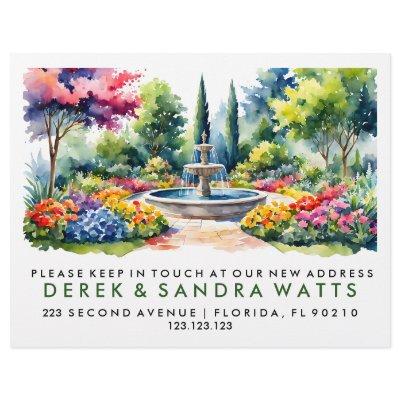 Watercolor garden  Change of address we've moved Flyer