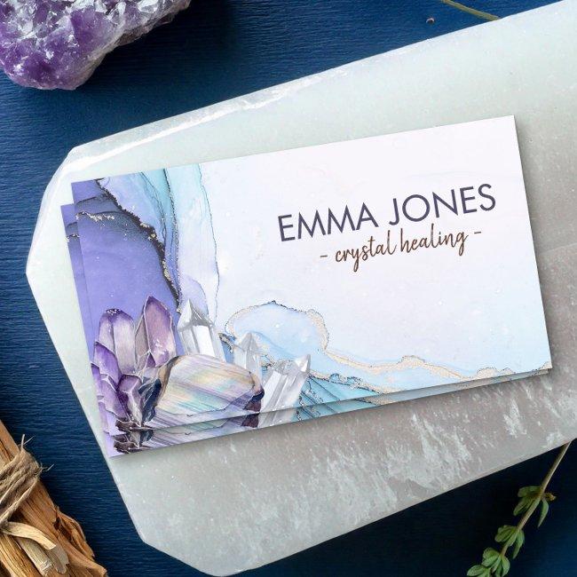 Watercolor gemstones - crystals