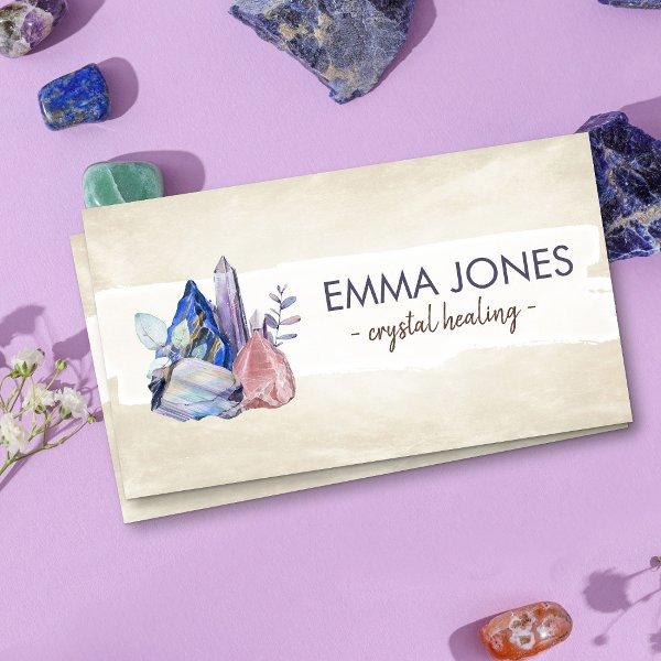 Watercolor gemstones - crystals