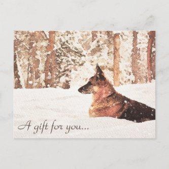 Watercolor German Shepherd Gift Certificate Postcard