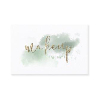 Watercolor Grayed Jade  and Gold Makeup
