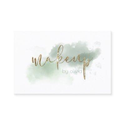 Watercolor Grayed Jade  and Gold Makeup