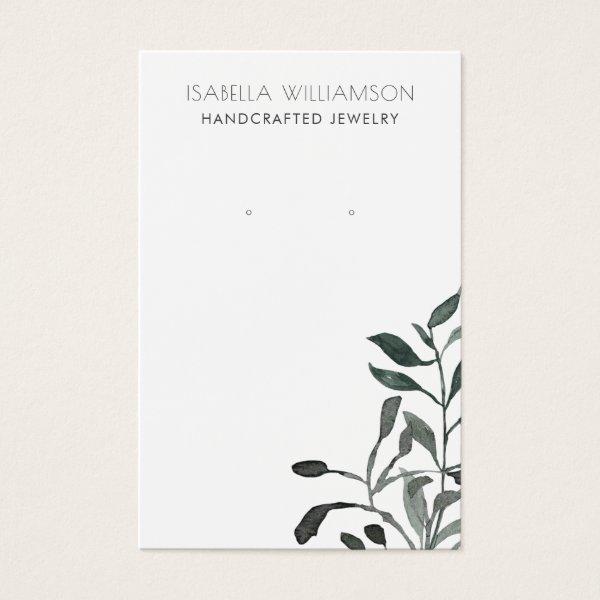 Watercolor Greenery Earring Jewelry Display Card