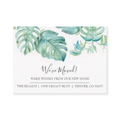 Watercolor Greenery New Home Moving Announcement