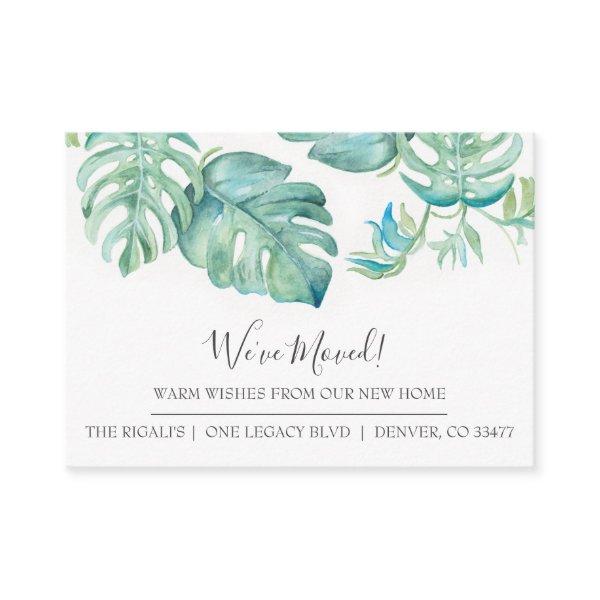 Watercolor Greenery New Home Moving Announcement