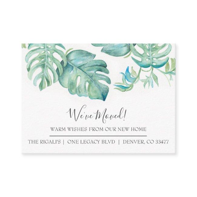 Watercolor Greenery New Home Moving Announcement