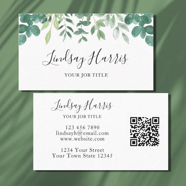 Watercolor Greenery QR Code