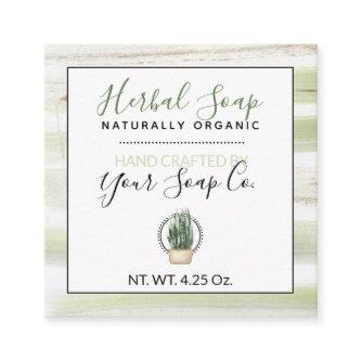 Watercolor Greens + Plant (Custom) #Soap Hang Tags