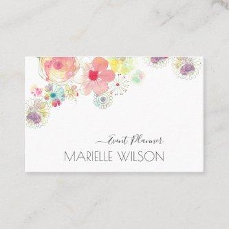 Watercolor Hand Painted Floral Event Planner