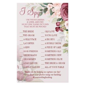 Watercolor I spy wedding reception game card Flyer
