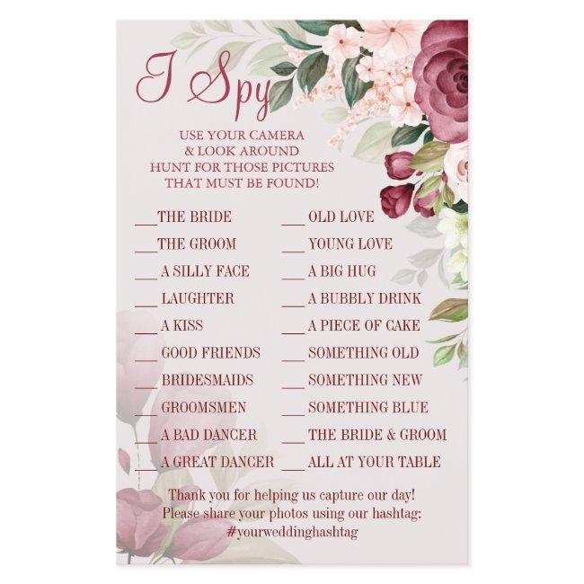 Watercolor I spy wedding reception game card Flyer