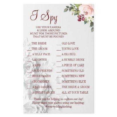 Watercolor I spy wedding reception game card Flyer