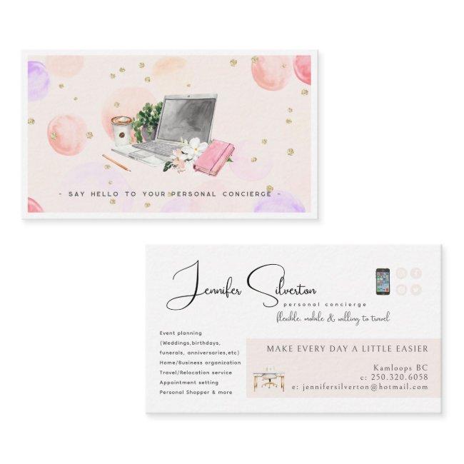 Watercolor Illustrated Personal Concierge Logo