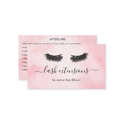 Watercolor Lashes Blush Pink Aftercare Instruction