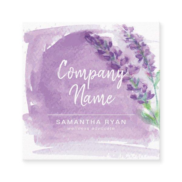 Watercolor Lavender Essential Oils Square