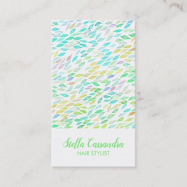 Watercolor Leaf Feather Colorful Modern Pattern