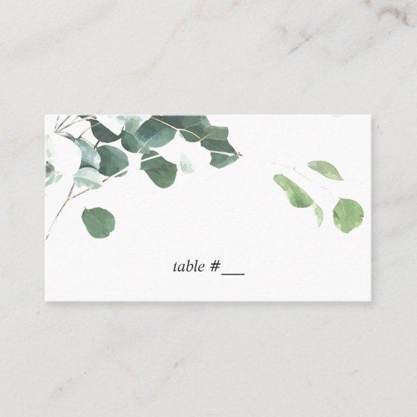 Watercolor leaves place cards - flat