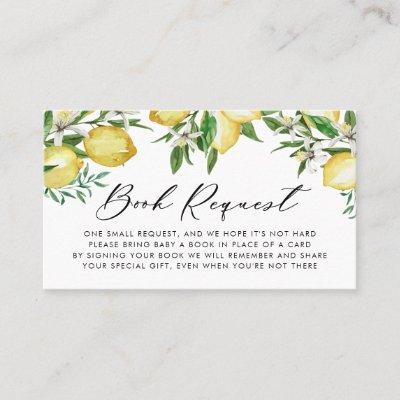 Watercolor Lemon Garland Book Request Card