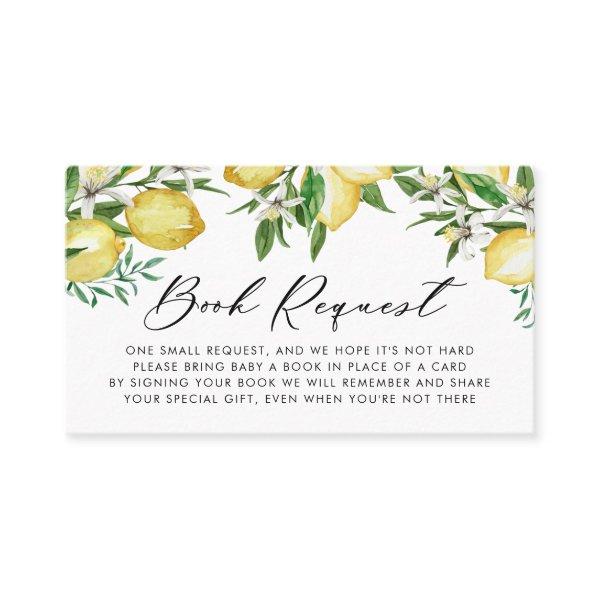 Watercolor Lemon Garland Book Request Card