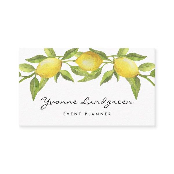 Watercolor Lemon Greenery Garland Script