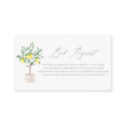 Watercolor Lemon Tree Shower Book Request Card