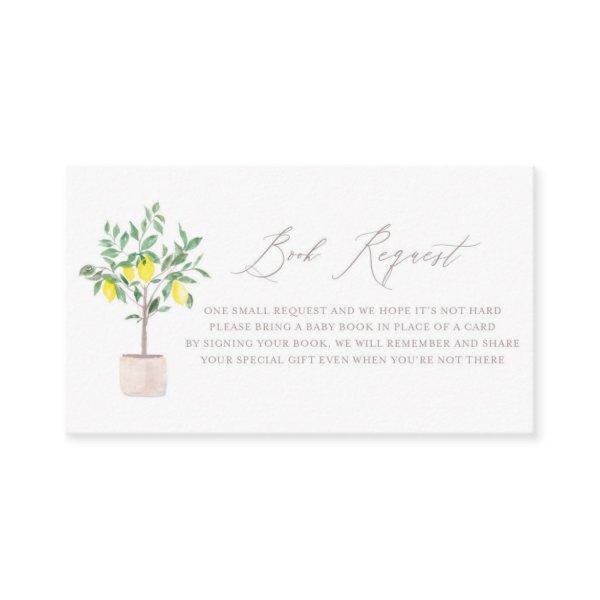 Watercolor Lemon Tree Shower Book Request Card