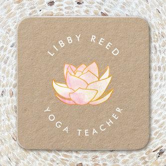 Watercolor lotus flower Yoga Teacher Square