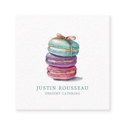 Watercolor Macaron Baker Pastry Chef Square