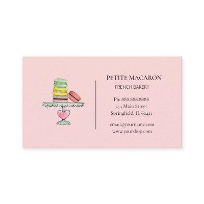 Watercolor Macarons pink bakery