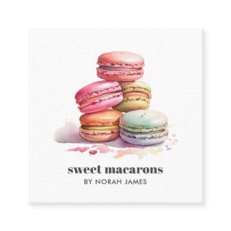 Watercolor Macarons Sweet Cake Social Icon QR CODE Square