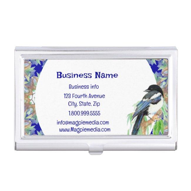 Watercolor Magpie Bird Nature Wildlife Art Case