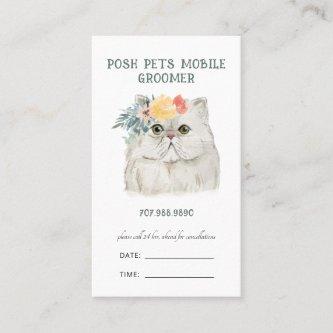 Watercolor Mobile Pet Groomer  Appointment Card