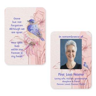 Watercolor Modern Bluebird Garden Remembrance
