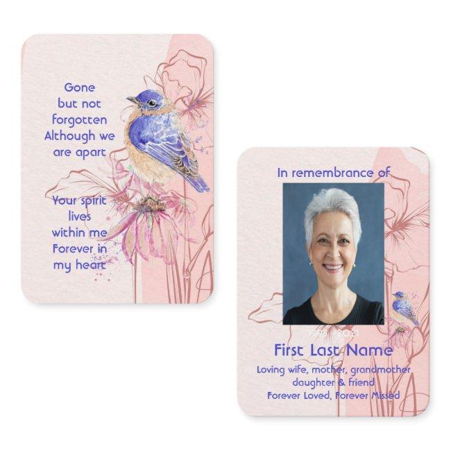 Watercolor Modern Bluebird Garden Remembrance