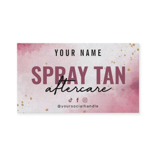 Watercolor Modern Spray Tan Aftercare Card