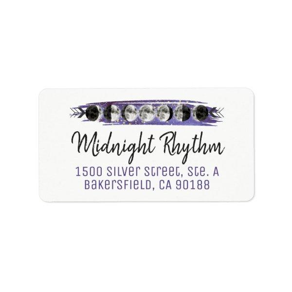 Watercolor Moons Lunar Cycle Galaxy Sky Address Label