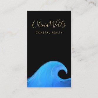 Watercolor Ocean Wave Coastal Real Estate  Busines
