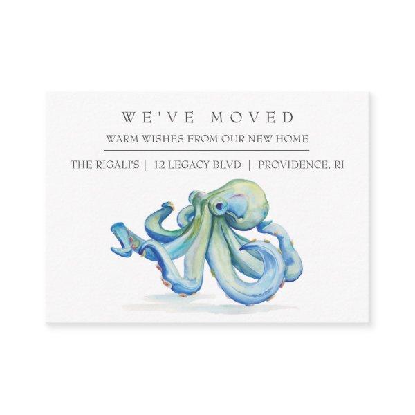 Watercolor Octopus New Home Moving Announcement