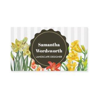 Watercolor Orange Yellow Spring Flowers