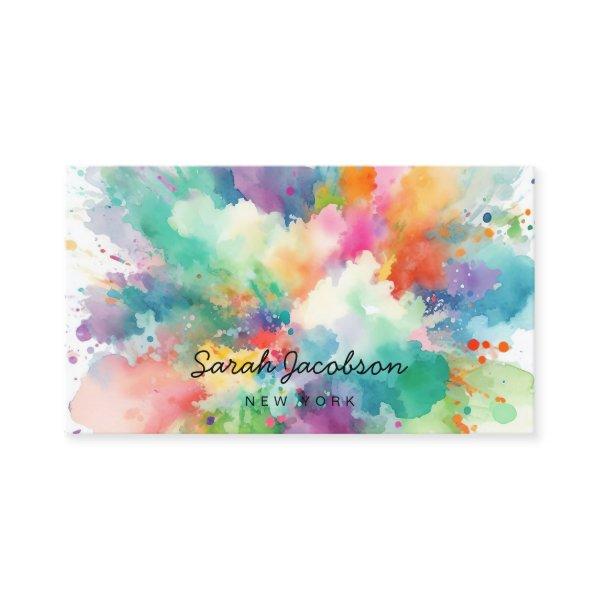 Watercolor Paint Explosion Rainbow Colored