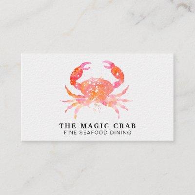 *~* Watercolor Pastel Crab Fine Dining by The Sea