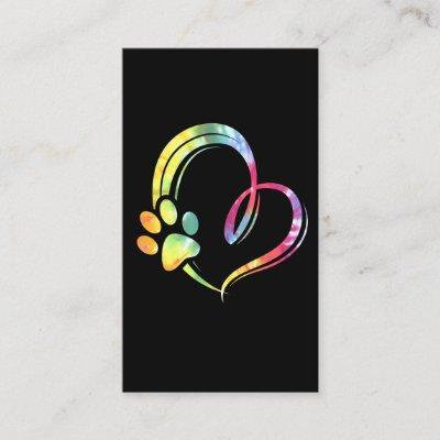 Watercolor Paw and Heart Design Dog Lover