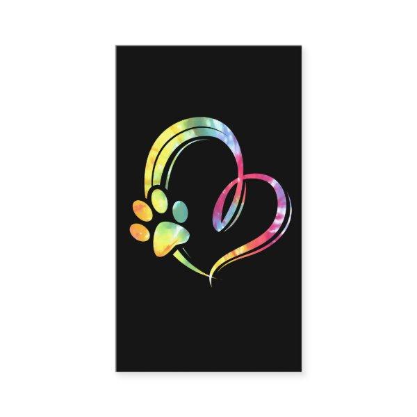 Watercolor Paw and Heart Design Dog Lover