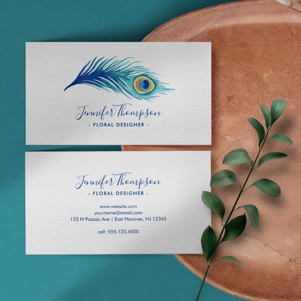 Watercolor Peacock Feather
