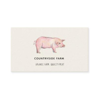 Watercolor Pig farm