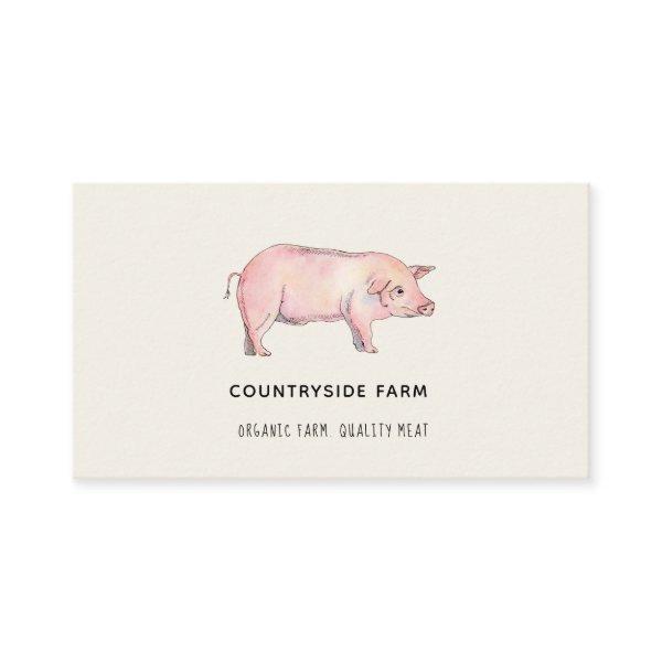 Watercolor Pig farm