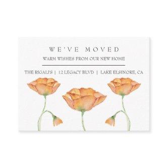 Watercolor Poppies New Home Moving Announcement